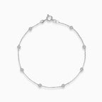 Pulsera de oro blanco con bolas simples