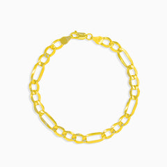 Einfaches massives Figaro-Armband aus Gold