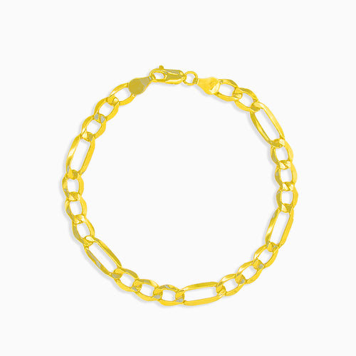 Einfaches massives Figaro-Armband aus Gold
