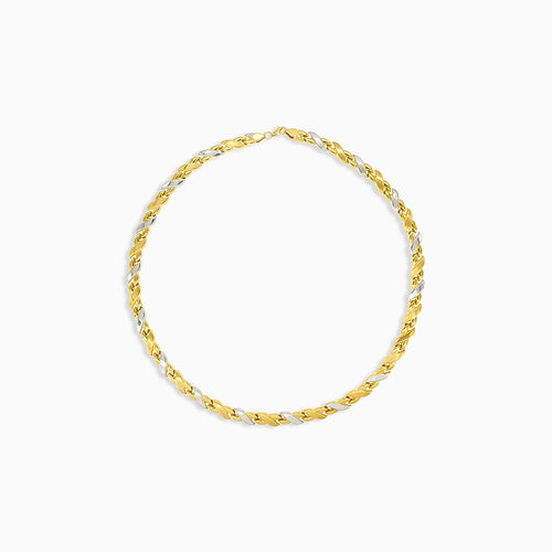 Stilvolles Damen-Collier aus Weiß- und Gelbgold