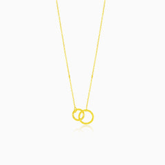 Necklace with two smaller joined golden rings