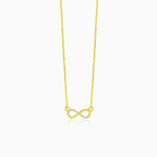 Goldene Infinity-Halskette mit Zirkonia