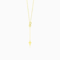 Collar de oro con infinito y cruz