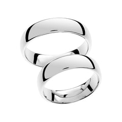 Anillo clásico ancho de oro blanco