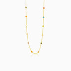Zlatý vícebarevný náhrdelník