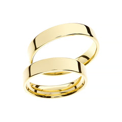 Anillo de boda de oro amarillo pulido alto