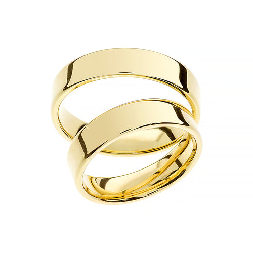 Klassischer quadratischer Gelbgold-Ehering