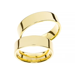 Anillo de boda macizo de oro amarillo