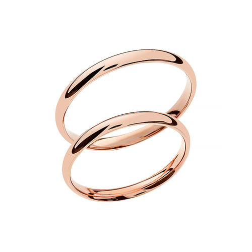 Bague de mariage fine en or rose intemporelle