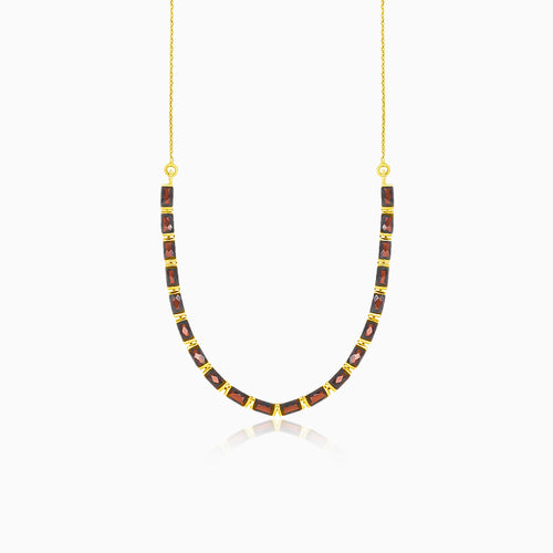Collier en grenat rectangulaire
