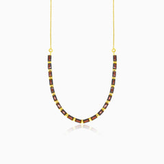 Rectangle garnet necklace