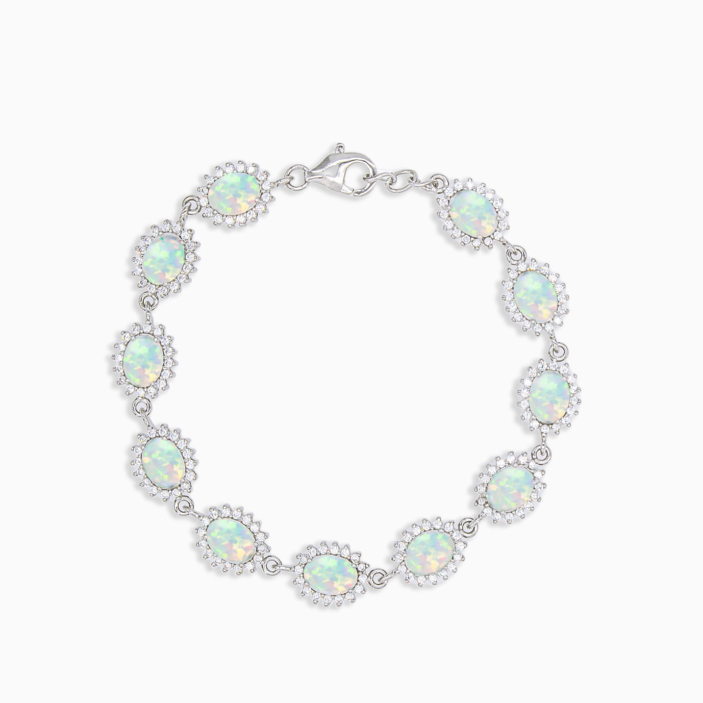 White opal deals bracelet sterling silver