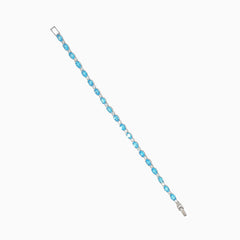 Pulsera tennis de plata con topacio y cubic zirconia.