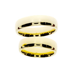 Anillo de boda macizo y liso de oro amarillo