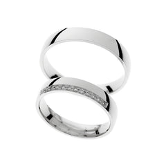 Anillo clásico de oro blanco