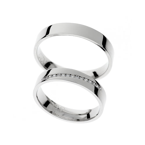 High polished white gold wedding ring
