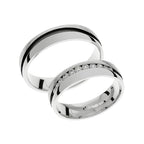 Half matte half polished wedding ring with black rhodium