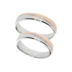 Half rose and white gold wedding ring