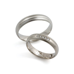 Anillo de boda clásico de platino con o sin piedras.