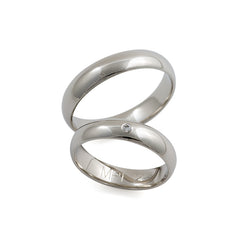 Anillo de boda solitario clásico de platino