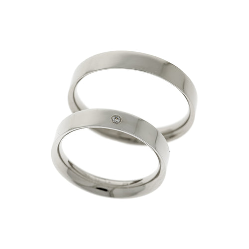 Solitaire-Platin-hochglanz-polierter-Ehering