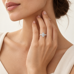 Marquise Diamond Engagement Ring in White Gold