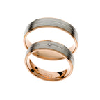 Solitaire white and rose gold wedding ring