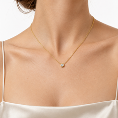 White Gold Diamond Solitaire Necklace
