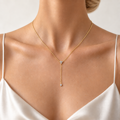 Delicate Long Gold Diamond Necklace
