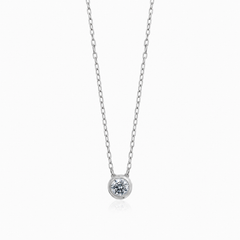 White Gold Diamond Solitaire Necklace