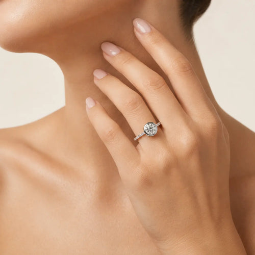 Sterling Silver Bezel-Set Cubic Zirconia Ring