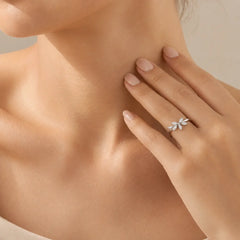 Sterling Silver Marquise Leaf Ring