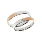 Half rose and half white gold wedding band