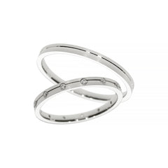 Petite bague de mariage en or blanc