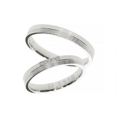 Anillo de oro blanco con acabado mate y pulido brillante