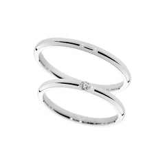 Bague de mariage classique en or blanc