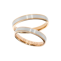 Eleganter 14kt Weiß- und Roségoldring