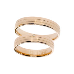 Quadratischer Trauring aus Roségold