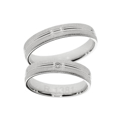 Anillo clásico de boda en oro blanco