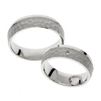 Solitaire white gold wedding ring with matte and polish finish
