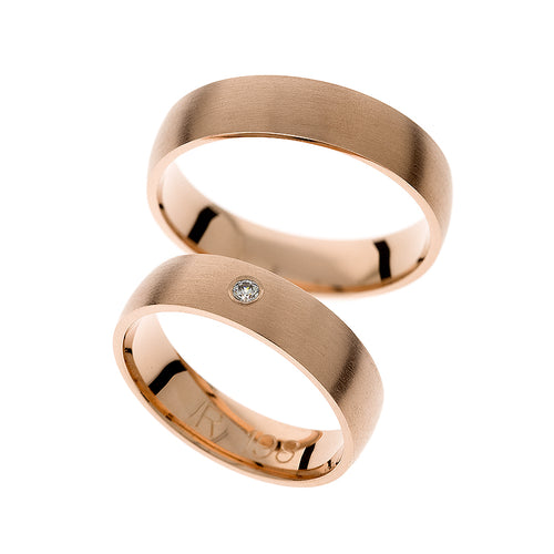 Matte rose gold wedding ring
