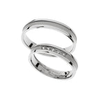 High polish and matte white gold rings