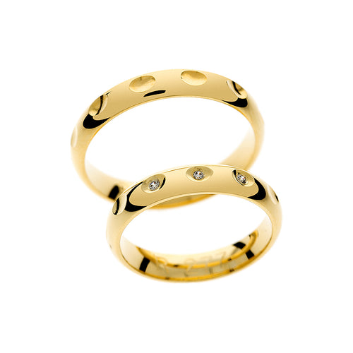 High polished yellow gold wedding bands