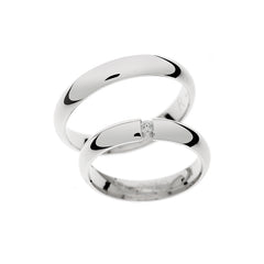 Bague de mariage classique en or blanc