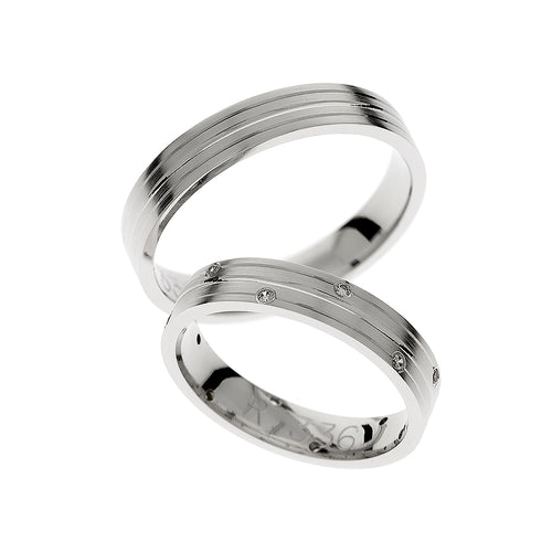 Elegant white gold eternity wedding rings