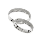 Matte white gold wedding rings set