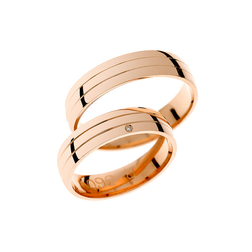 Roségold-Eheringe mit Hochglanzfinish