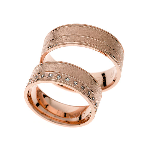 Breite Roségold-Eheringe