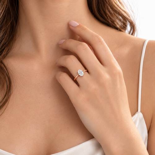 Rose Gold Oval Lab-Grown Diamond Ring