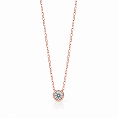 Rose Gold Diamond Solitaire Necklace